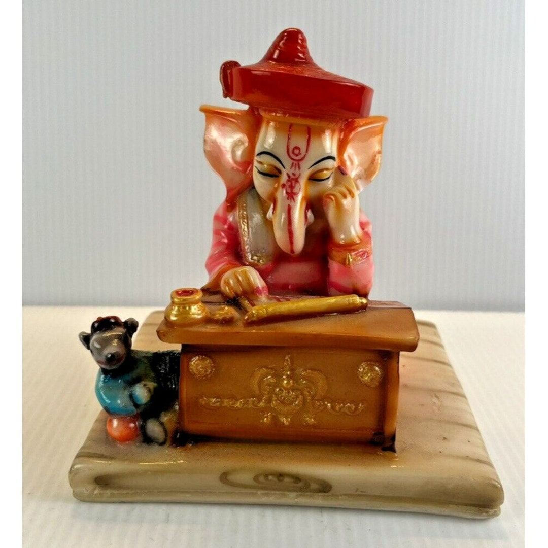 Mouse God Ganesha and Mouse God Idol Murti Figurine Statue for Home Office Décor ...