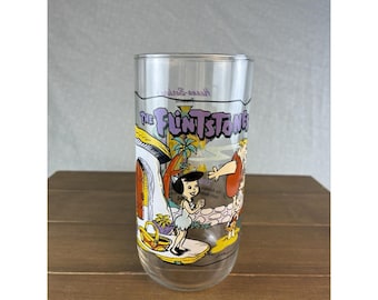 Vintage Hardee's 1991 Flintsones 30th Anniversary Glass Betty Barney Rubble