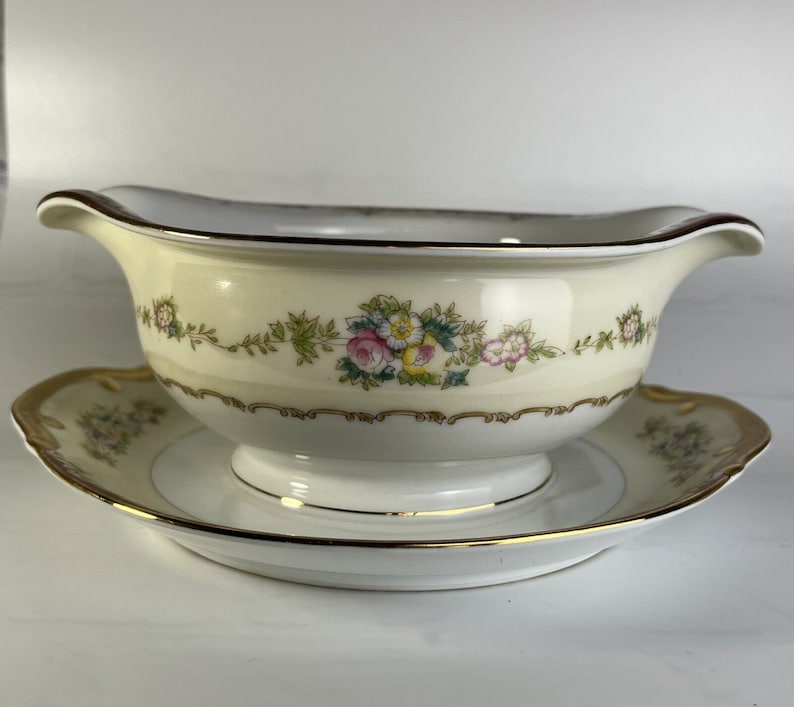 F&B Co Dubarry MEITO China Gravy Boat With Attached Under Etsy