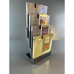 NES Game Cartridge Display Stand Tiered, Holds Up To 4 Carts 3D Printed
