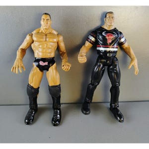The Rock Titan Tron Vintage Wrestling Figures 1999 Jakks Pacific WWF Lot 2 Loose
