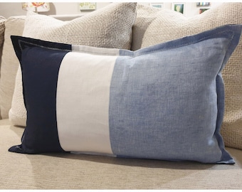 Chambray pillows | Etsy Linen Chambray Large Bolster Pillowcase