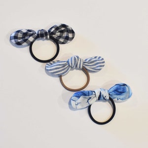Hair bows - set of 3 blues
