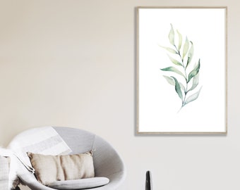 Watercolor Eucalyptus Wall Art - Single - Digital File - Instant Download