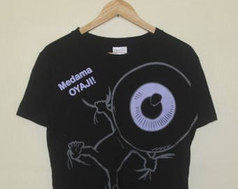 Vintage GeGeGe no Kitarō mizuki shigeru 1990s Japanese Anime T shirt Small Supernatural Horror Cartoon Manga comedy tee