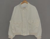 Vintage United Colour Of Benetton 1990s Cotton Harrington Bomber Jacket size 48 XL 90s Italy UCOB High Fashion wear cotton sweater