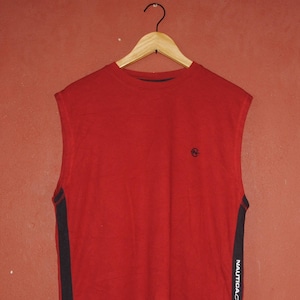 Canotta vintage NAUTICA 1990 senza maniche in jersey taglia media / maglietta hipster con equipaggiamento da vela anni &#39;90