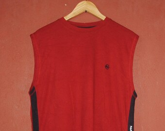 Vintage NAUTICA 1990 tanktop mouwloos jersey shirt maat Medium / jaren 1990 hiphop swag hipster zeilkledingshirt