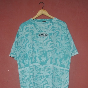 Vintage OCEAN PACIFIC OP T-shirt maat X-Large / jaren 1990 Op Hawaii motief All-over print Surf Beach Hawaii oversized vintage T-shirts