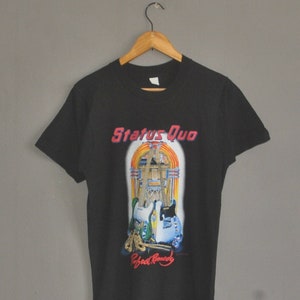 Vintage 1989 STATUS QUO Perfect Remedy Tour T shirt size XS-S / 80s Psychedelic Heavy Metal Progressive Hard Rock Band Francis Rossi Tee