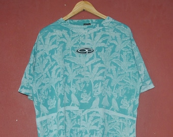 Vintage OCEAN PACIFIC OP T shirt size X-Large / 1990s Op hawaii motive All over print surf beach hawaii oversized vintage tees