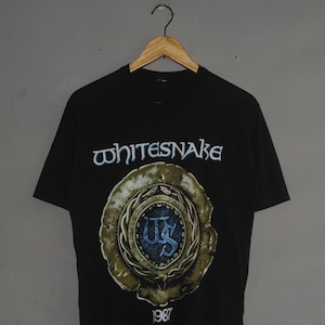 Vintage 1987 WHITESNAKE Promo T shirt size Medium / 80s English Heavy Metal Hard Glam Rock band Scorpions Deep Purple concert tour tee Shirt