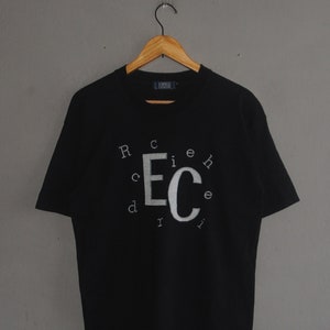 Vintage ENRICO COVERI 1990s T shirt size Medium / 90s Paris Italy Luxury Fashion Designer Hip Hop swag tee shirt / Made in Italy