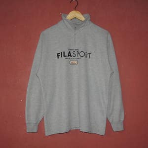 Vintage FILA SPORT 1990s sweater sweatshirt size Small / Medium / Casual sweater / half zipper pullover / Jumper / Hipster hip hop Pullover