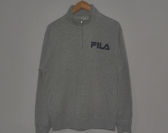 Vintage FILA  classic from 1990s Quater Zipper sweatshirt size M-L / Casual sweater  / Streetwear clothing / Hipster Crewneck / Pullover
