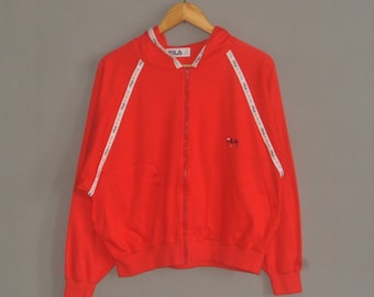 Ladies Vintage FILA Sport classic from 1990s Hoodie sweater size S-M  / 90s Outdoor sweater / Red Streetwear swag hipster clothing