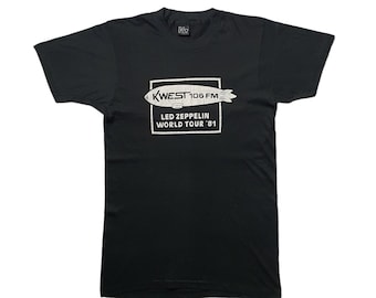 Vtg 1990 Led Zeppelin Hammer of the Gods T-shirt Black L 90s