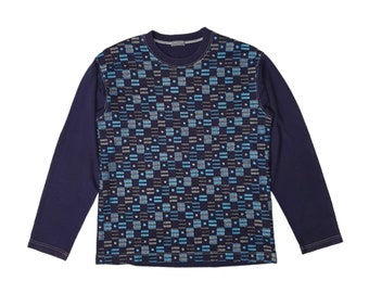 Jahrgang 2002 COMME DES GARCONS Homme Langarm T-Shirt Größe Medium / Rare AD2002 Junya Watanabe japanische Stickerei cdg Stickerei tee