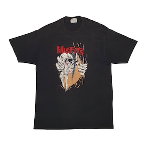 Camiseta vintage MISFITS Pushead Zed Records dos anos 80 tamanho M / Rara 1980 Evil Eye Rara Samhain Glenn Danzig Camiseta Heavy metal Horror punk Hardcore