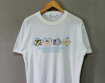 Vintage Shima Spanien Dorf Parque Espana Tier T-Shirt Größe S-M / 80er 90er Jahre Japanische niedliche Charaktere Cartoon Souvenir Grafik Japan Tee