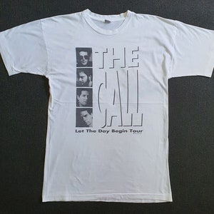 Vintage 1989 THE CALL Let The Day Begin Tour promo T shirt M-L / 1980s Garage Rock New Wave Post punk Indie Michael Been BRMC tee
