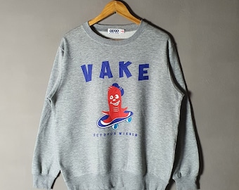 Vintage VAKE Octopus Wiener Japanese Sweatshirt size M-L / 00s Harajuku japanese Hip hop swag streetwear Skateboarding crewneck / pullover