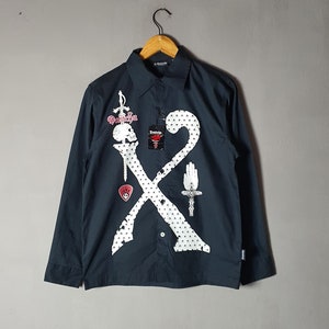 Vintage Devitchu Los Angeles Button Up shirt size S-M / Rare Japanese Style Rockabilly Gothic Grunge streetwear Biker shirt