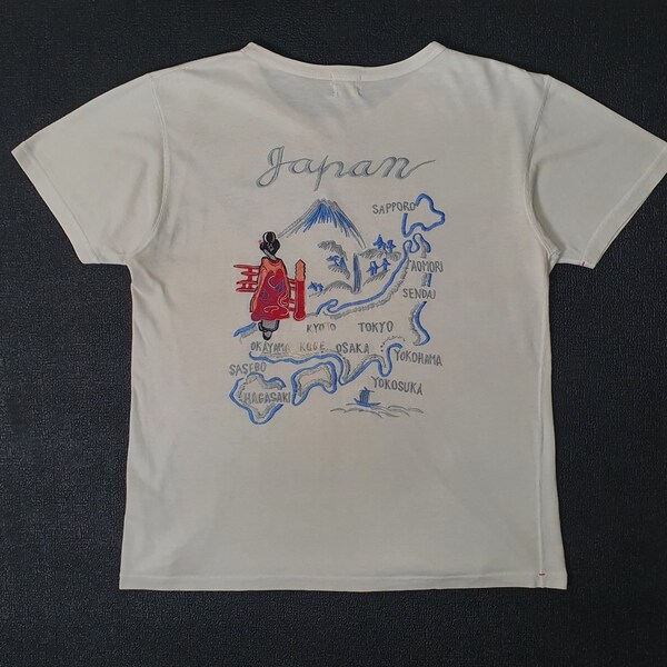ETERNAL Japanese Oriental Style abstract T shirt size 2 / Medium / 90s Souvenir Japan Tiger motive Embroidered tee