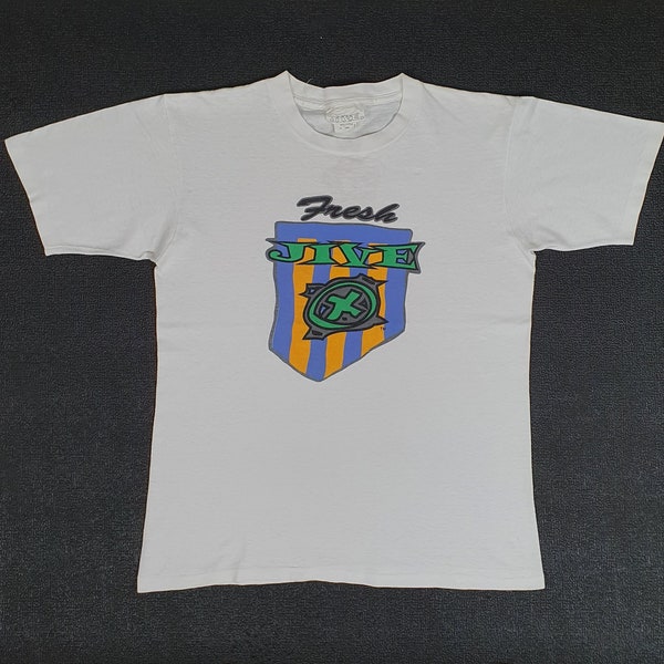 True Vintage FRESHJIVE T shirt size Medium / Rare 1980s 1990s Streetwear culture raw vibes Classic skateboard Clobber tee