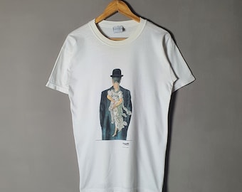 Vintage 1992 Rene Magritte Ladies art collection T shirt Medium / 90s René Magritte artist Surrealism Minimalist Drawing graphic 1990s tee