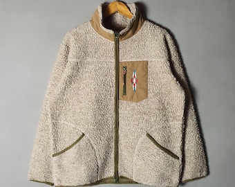 TITICACA Japanese Brand Native Fleece Jacket size Large / Harajuku Street style Sherpa Pile Warm Wear Chimayos Jacket