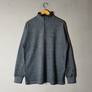 Vintage CHAMPION 1990s Quater zipper Fleece sweater size Medium / Vintage Gray hipster sweater / 90s Hip hop swag Pullover