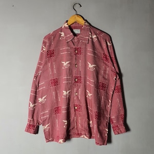 Camisa abotonada vintage con motivo militar del ejército, estilo rockabilly japonés, talla mediana/rara, con episodio nostálgico de DAGMONT