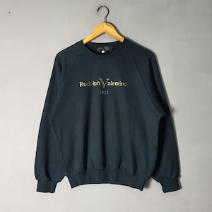 Vintage Rudolph Valentino 1990s sweatshirt size S-M / 1990s Italy Fashion Designer / Spell Out Logo Streetwear Pullover sweater