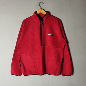 Vintage ROLLER GEAR Canada Fleece Sweatshirt size Large / 1990s Canada streetwear Gear Fleece sweater 90s Quater Zipper Red Pullover