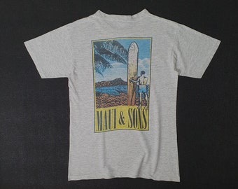Vintage Maui and Sons jaren 90 Surf T-shirt maat Medium / jaren 90 Hawaii Surfing Surf Beach Skateboard Surfboarding T-shirt