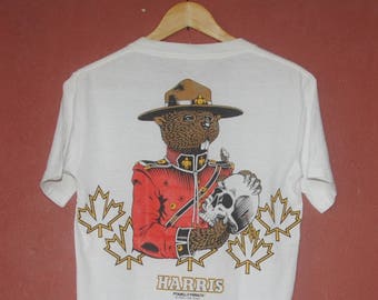 Vintage POWELL PERALTA Kevin Harris 1980s T shirt size Small / 80a 90s Skateboarding skate tee / Powell Peralta Deck Bones Brigade rare tee