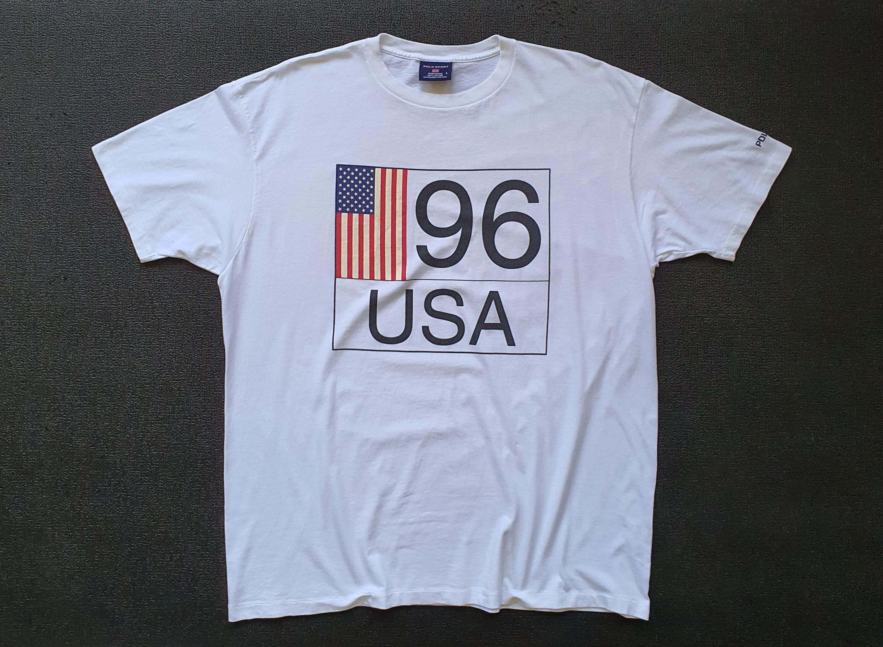 Vintage 1996 POLO SPORT Usa T Shirt Size Large / 90s Polo Ralph