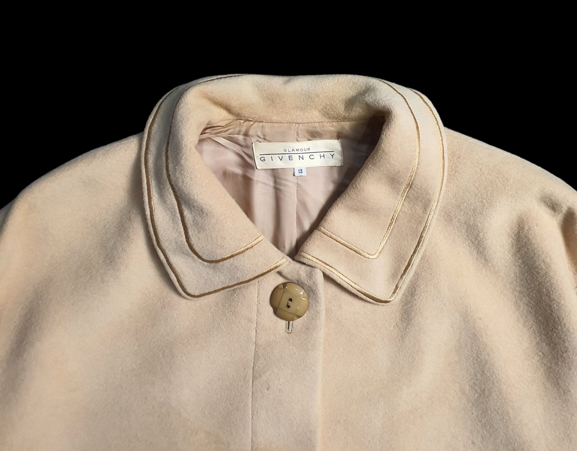 Vintage GIVENCHY Glamour Wool Coat Jacket Saiz 13 / 80s 90s