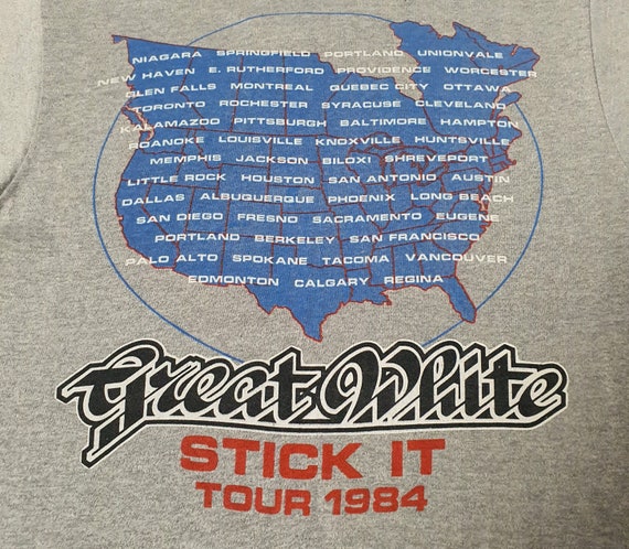 Vintage 1984 GREAT WHITE Stick It Tour Concert T … - image 4