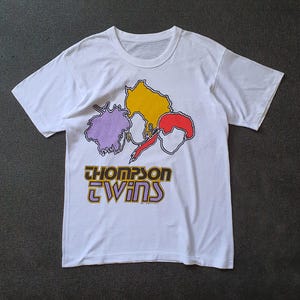 Vintage 1985 THOMPSON TWINS 85-86 Japan Tour of Future T shirt size Small / Rare 80s UK Pop Band Alternative Synth-pop New Wave tee