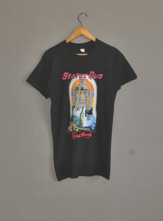 Vintage 1989 STATUS QUO Perfect Remedy Tour T Shirt Size XS-S 