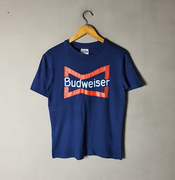 Vintage 80s BUDWEISER 1980s Beer promo T shirt si… - image 1