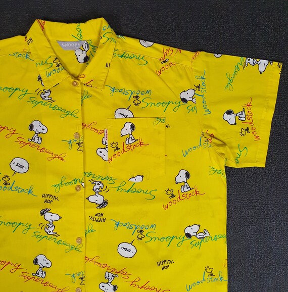 Vintage Snoopy Button Up Hawaiian shirt size Medi… - image 3