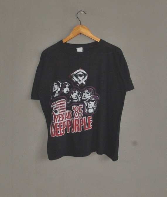 【希少】★80年代ヴィンテージ★　ディープパープル　バンドTシャツ　MJ26 usa製、バンドTシャツ】DEEP PURPLEロンTシングル80sツアーT