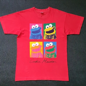 ヴィンテージ クッキーモンスター セサミストリート 1990年代 Tシャツ サイズ L / 1990年代 マペット アンディ ウォーホル ポップアート 漫画 アニメ テレビシリーズ 90年代 Tシャツ