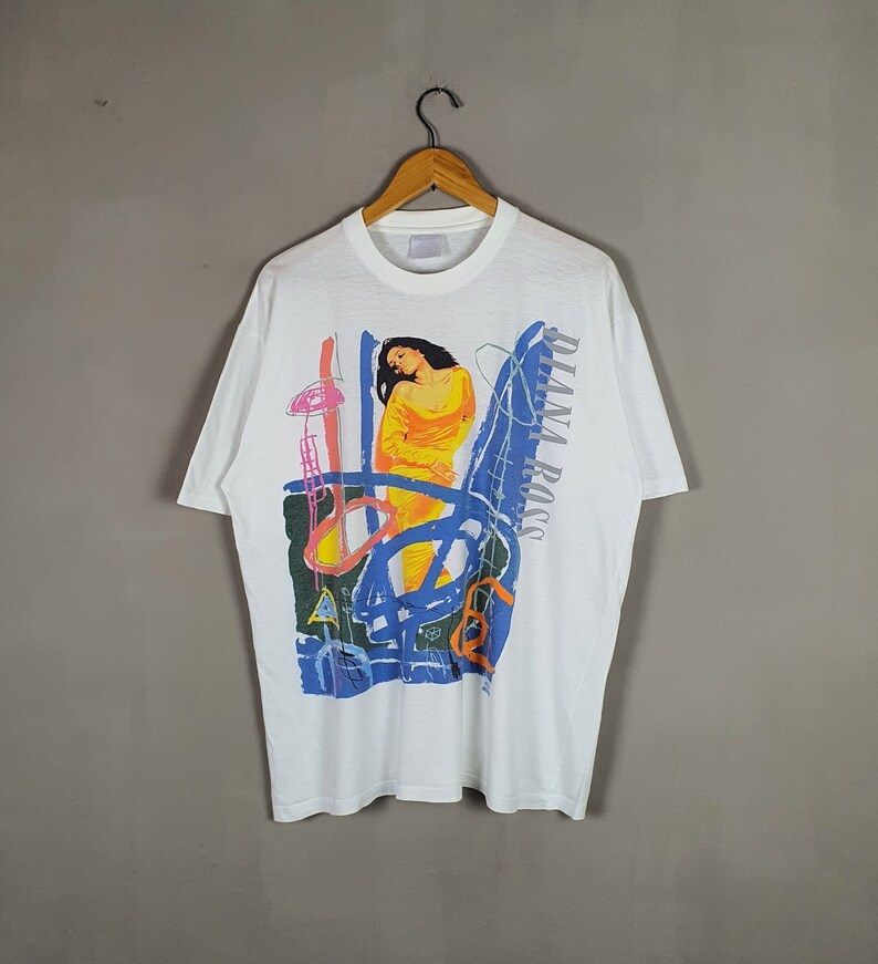 Vintage 1991 DIANA ROSS shops T shirt size X-Large / Rare 90s American Singer Pop Singer R&B Jazz Soul Hip Hop music Funk Rap Rapper tee