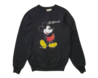 Sudadera vintage de Mickey Mouse California, talla S-M, suéter de dibujos animados de Walt Disney de los años 80 y 1980, jersey con estampado gráfico de Velva Sheen.