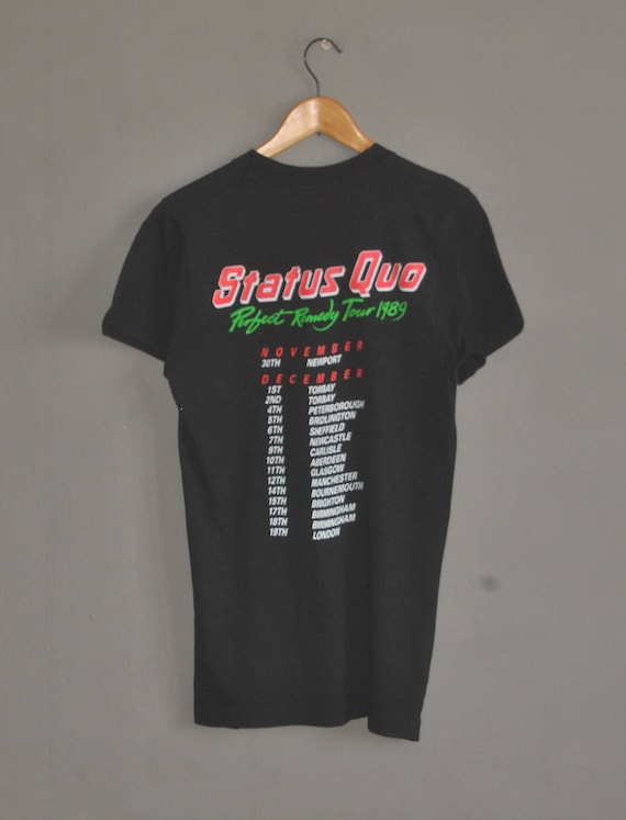 Vintage 1989 STATUS QUO Perfect Remedy Tour T Shirt Size XS-S