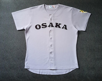 Vintage OSAKA Hanshin Tigers Japanese Baseball jersey size M-L / 80s 90s Mlb Osaka Tigers Tokyo League Baseball NPB Athletic Jersey